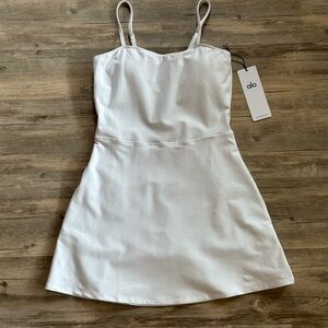 ALO Courtside Tennis White Spaghetti Strap Dress